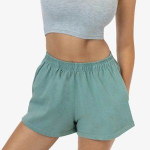 Heavy Jersey Garment Dye Short Shorts - Aqua